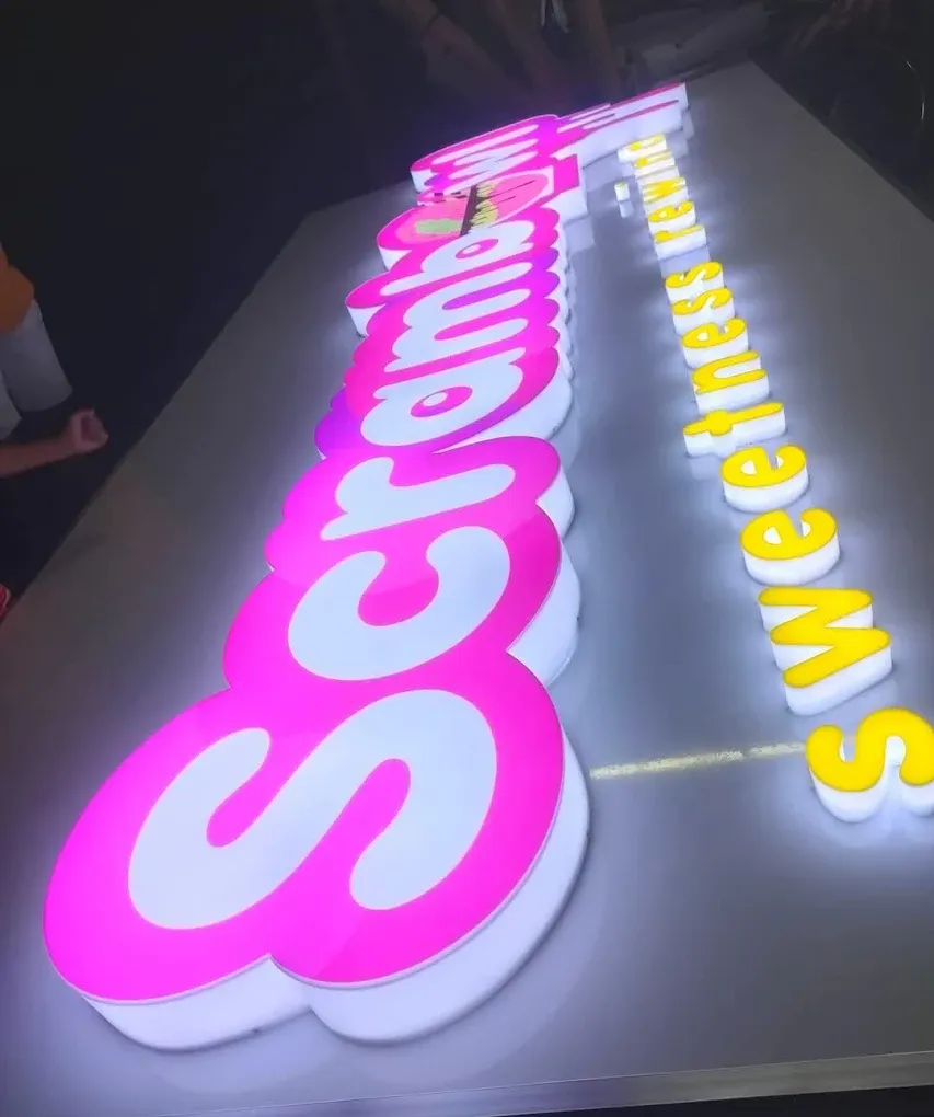 Custom 3D LED acrylic illuminated sign board manufactured in Bangalore